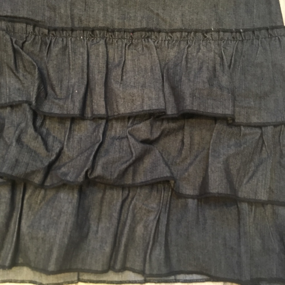 Danna Stripe Ruffle Denim Dress